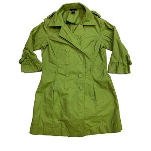 Apostrophe Green Lightweight Peacoat Trench Coat Streetwear Casual Size Medium
